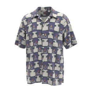 Vintage Bugle Boy Men's Casual Shirt with Nautical Print